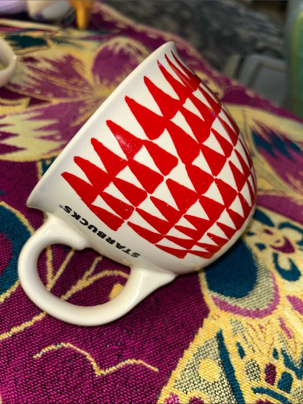 Starbucks collectible mug red/white preloved